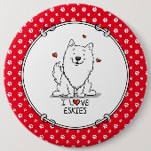 I Liebe Eskies (I Liebe American Eskimo Hunde) - N Button (Vorderseite)