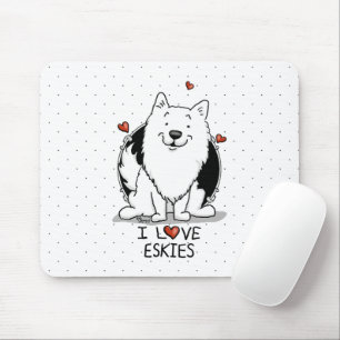 I Liebe Eskies (I Liebe American Eskimo Hunde) - N Mousepad