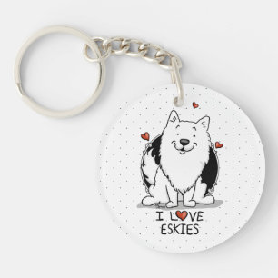 I Liebe Eskies (I Liebe American Eskimo Hunde) - N Schlüsselanhänger