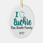 I Liebe Euchre Personalisiert Letters Design Keramik Ornament (Rechts)