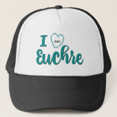 I Liebe Euchre Personalisiert Letters Design Truckerkappe (Vorderseite)