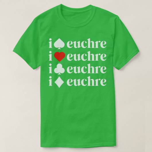 I Liebe Euchre Shirt Women Card Game Player Mother (Design vorne)