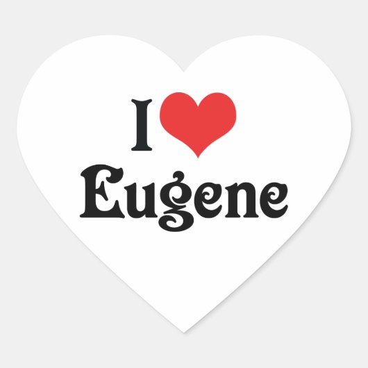 I Liebe Eugene Herz-Aufkleber (Vorderseite)