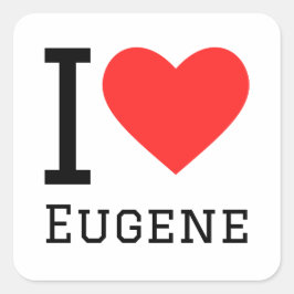 I Liebe eugene Quadratischer Aufkleber
