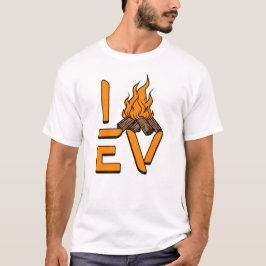 I Liebe EV Camping Campfire T-Shirt