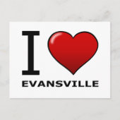 I LIEBE EVANSVILLE, IN - INDIEN POSTKARTE (Vorderseite)