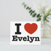 I Liebe Evelyn Postkarte (Stehend Vorderseite)