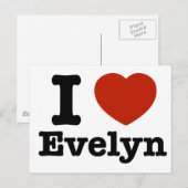 I Liebe Evelyn Postkarte (Vorne/Hinten)