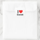 i Liebe Everett Quadratischer Aufkleber (Tasche)