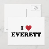 I Liebe Everett Washington Postkarte (Vorne/Hinten)
