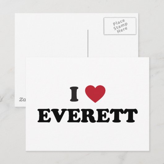 I Liebe Everett Washington Postkarte (Vorne/Hinten)