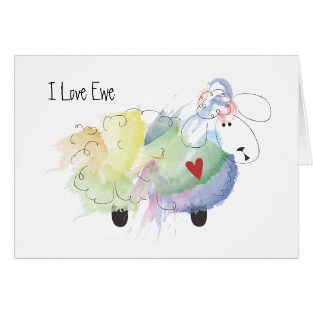 I Liebe Ewe (du) Schafe (Vorderseite (Horizontal))