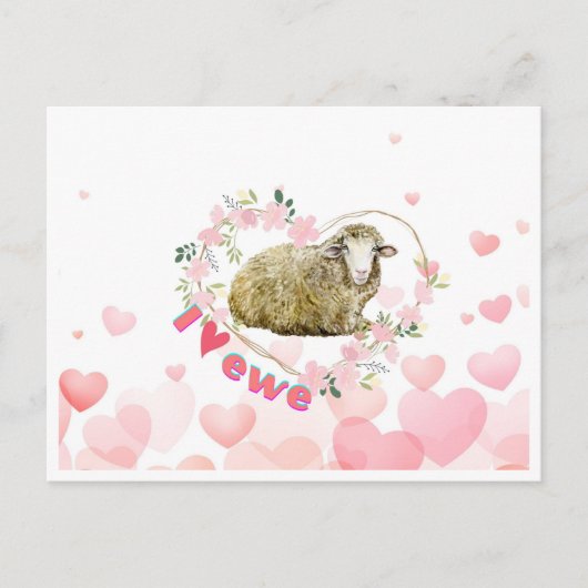 I Liebe Ewe Feiertagspostkarte (Vorderseite)