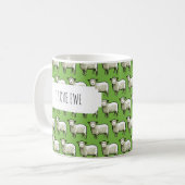 I Liebe Ewe Flock Wooly Sheep Pixel Art Muster Kaffeetasse (Vorderseite Links)