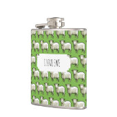 I Liebe Ewe Funny Flock Flock Sheep Pixel Muster Flachmann (Links)