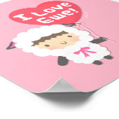 I Liebe Ewe Niedliche Schafspuppe Spaß Poster (Ecke)