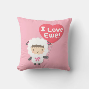 I Liebe Ewe Niedliche Schafzimmer Dekoration Rosa Kissen