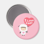 I Liebe Ewe Niedlichen Schafspuppe Spaß Magnet (Vorderseite/Rückseite)