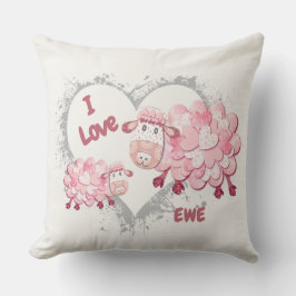 I Liebe Ewe Pink Kissen individuell einstellbar