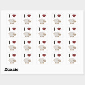 I Liebe Ewe Quadratischer Aufkleber (Blatt)