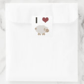 I Liebe Ewe Quadratischer Aufkleber (Tasche)