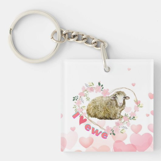 I Liebe Ewe Schlüsselanhänger (Vorderseite)