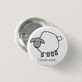 I Liebe Ewe Sheep Button (Vorne & Hinten)