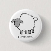 I Liebe Ewe Sheep Button (Vorderseite)