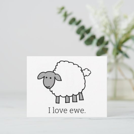 I Liebe Ewe Sheep Postkarte (Stehend Vorderseite)