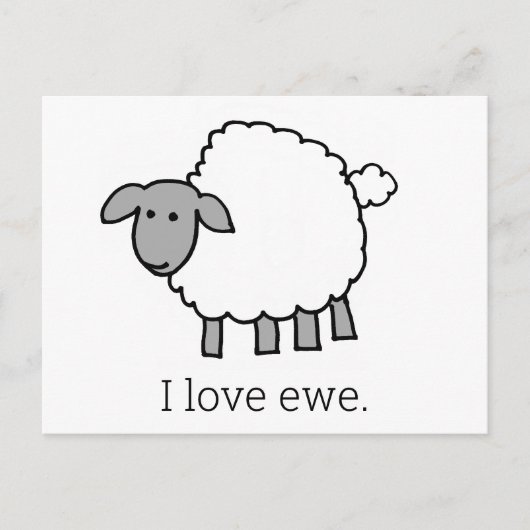 I Liebe Ewe Sheep Postkarte (Vorderseite)