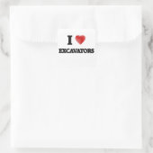 I Liebe EXCAVATOREN Quadratischer Aufkleber (Tasche)