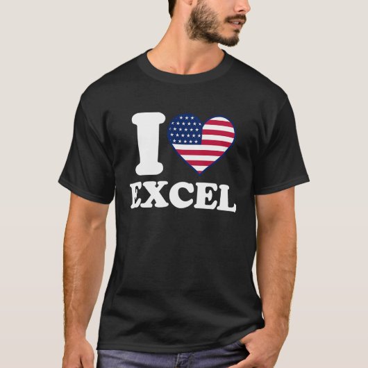 I Liebe Excel I Herz Excel T-Shirt (Vorderseite)