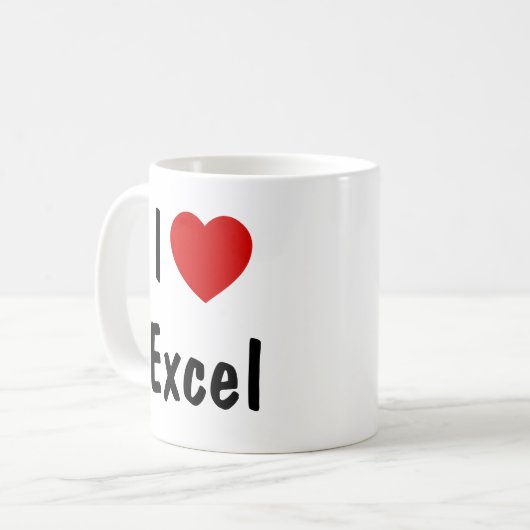 I Liebe Excel Kaffeetasse (Vorderseite Links)