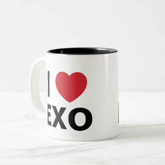 I Liebe Exo Schale Zweifarbige Tasse (Vorderseite Links)