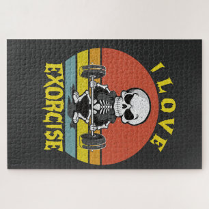 I Liebe Exorciation Funny Spooky Halloween Skelett Puzzle