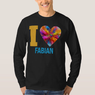 I Liebe Fabian Gefärbte Krawatte Mann Herzname T-Shirt
