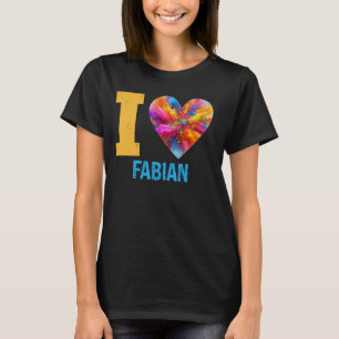 I Liebe Fabian Gefärbte Krawatte Mann Herzname T-Shirt