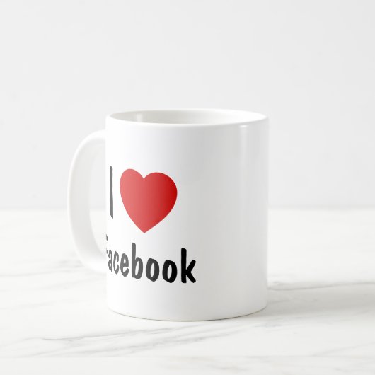 I Liebe Facebook Kaffeetasse (Vorderseite Links)