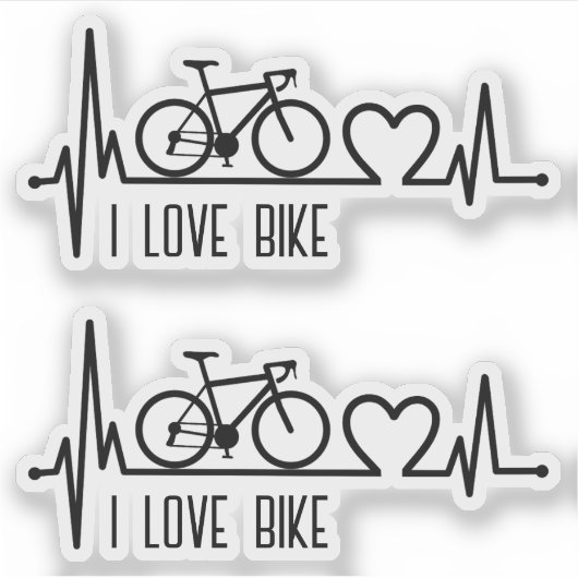 I Liebe Fahrrad Aufkleber (Vorderseite)