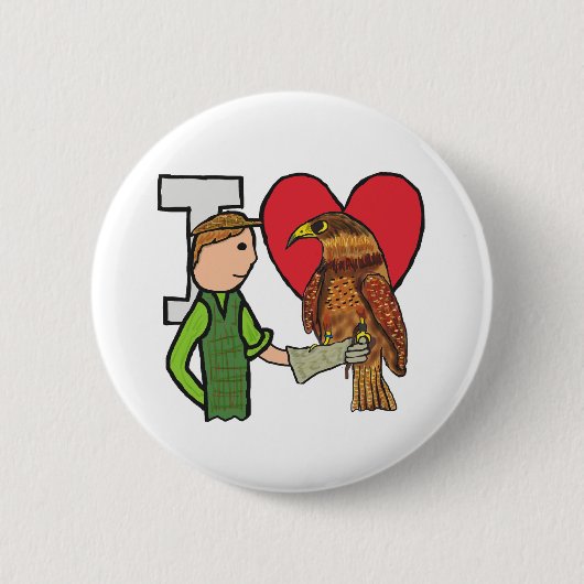 I Liebe Falconry Button (Vorderseite)
