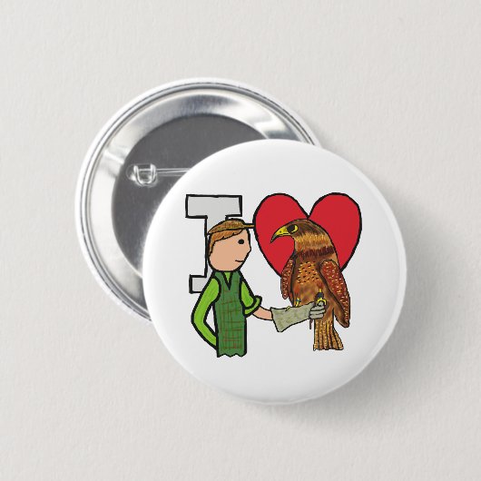I Liebe Falconry Button (Vorne & Hinten)