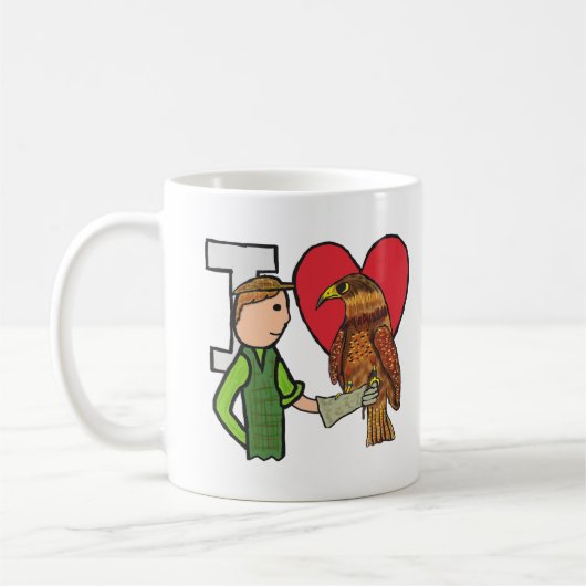 I Liebe Falconry Kaffeetasse (Links)