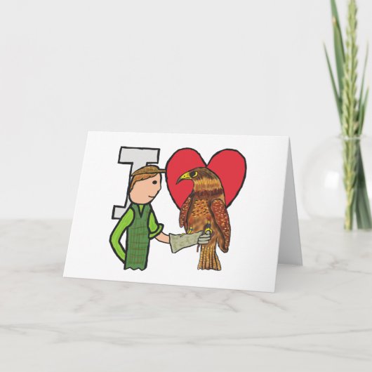 I Liebe Falconry Karte (Vorderseite)