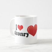 I Liebe-Falknerei Kaffeetasse (Vorderseite Links)