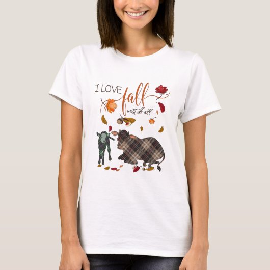 I Liebe Fall für Kuh Heifer Liebhaber T-Shirt (Vorderseite)