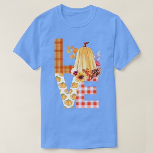 I Liebe Fall Lover Geschenk Orangefarbene Wasserfa T-Shirt (Design vorne)