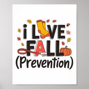 I Liebe Fall Prävention Krankenschwester Retro Ern Poster