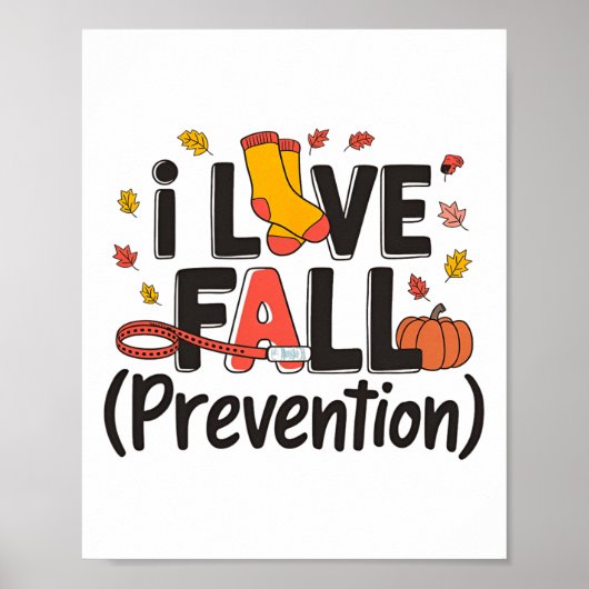 I Liebe Fall Prävention Krankenschwester Retro Ern Poster (Vorne)
