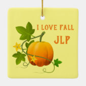 I Liebe Fall Pumpkin Keramikornament (Rückseite)