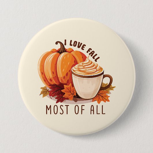 I Liebe Fall - Pumpkin und Pumpkin GewürzLatte Button (Vorderseite)